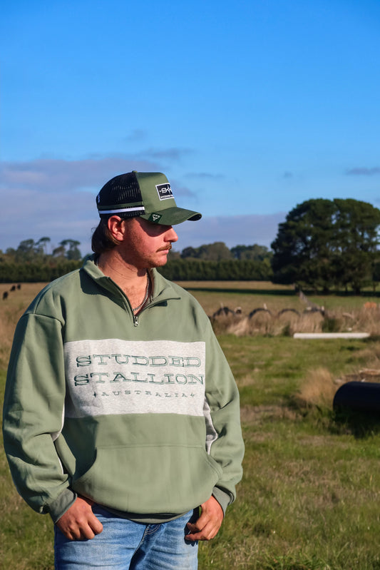 Quarter Mile Jumper Green/Grey