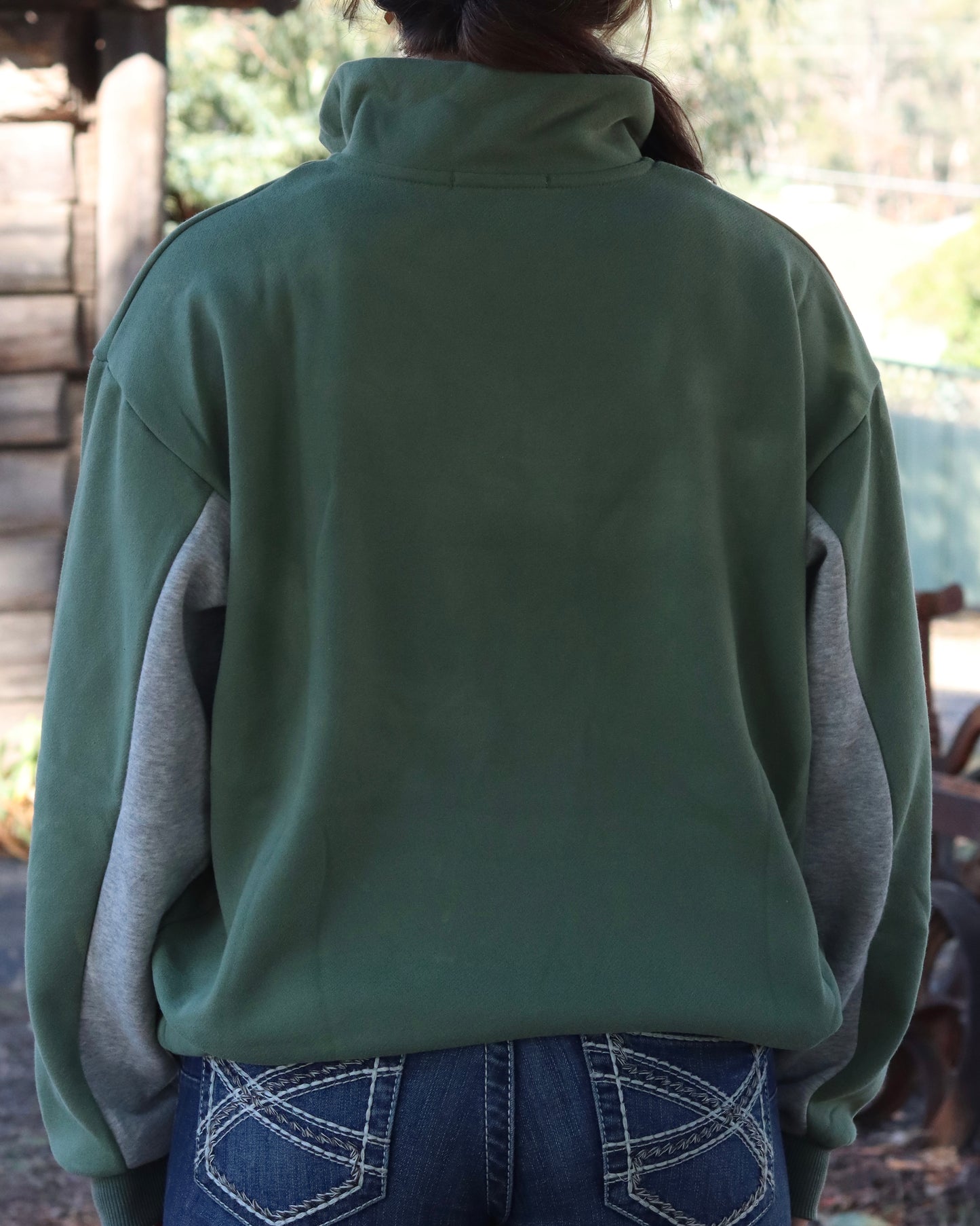 Quarter Mile Jumper Green/Grey