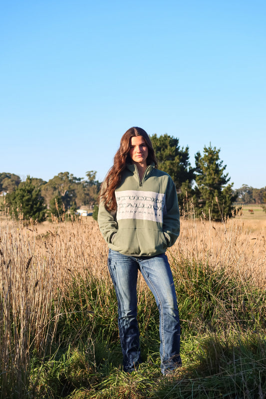 Quarter Mile Jumper Green/Grey