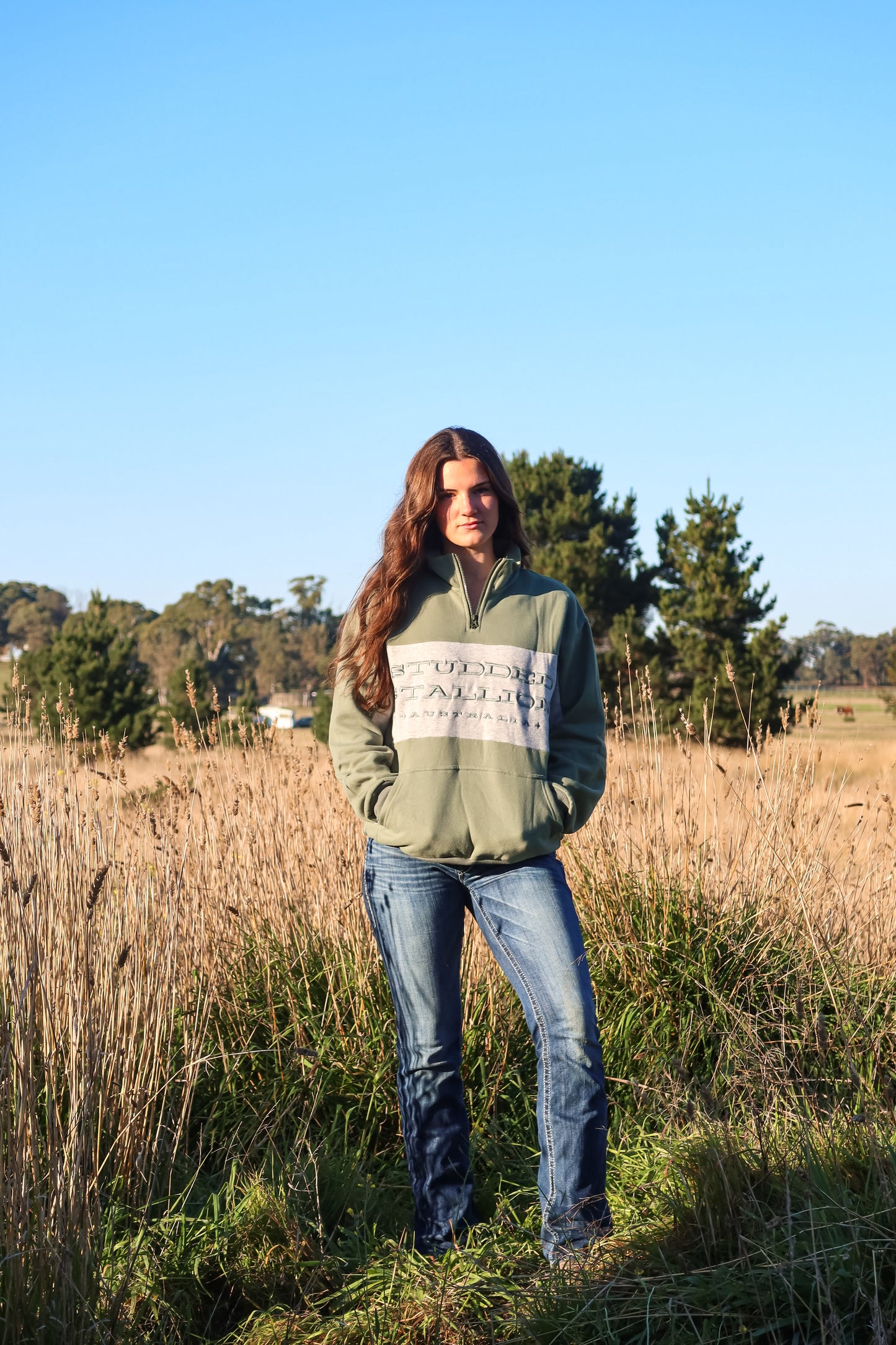 Quarter Mile Jumper Green/Grey