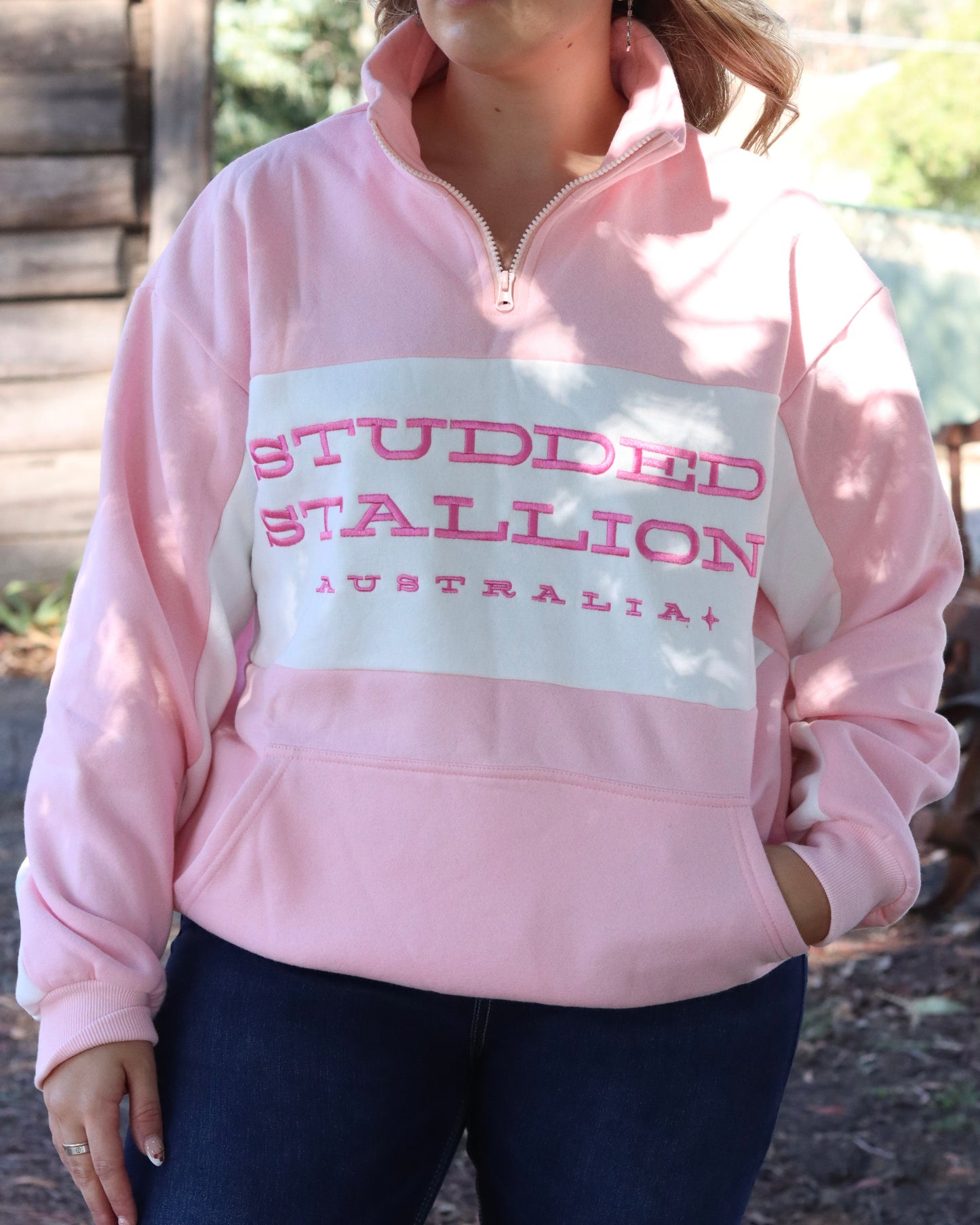 Quarter Mile Jumper Pink/White