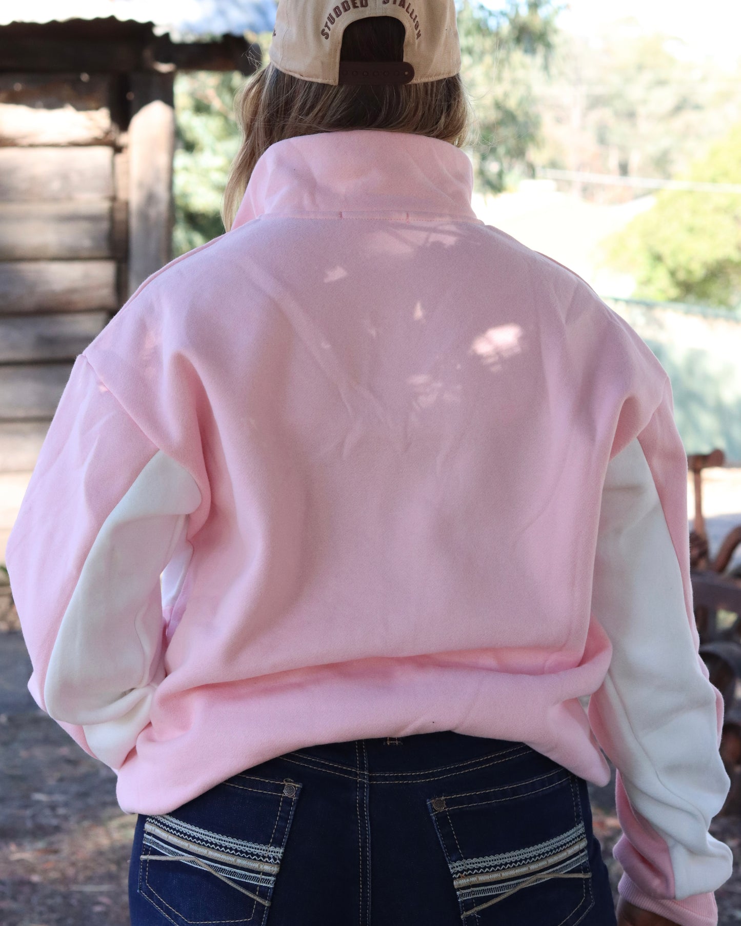 Quarter Mile Jumper Pink/White